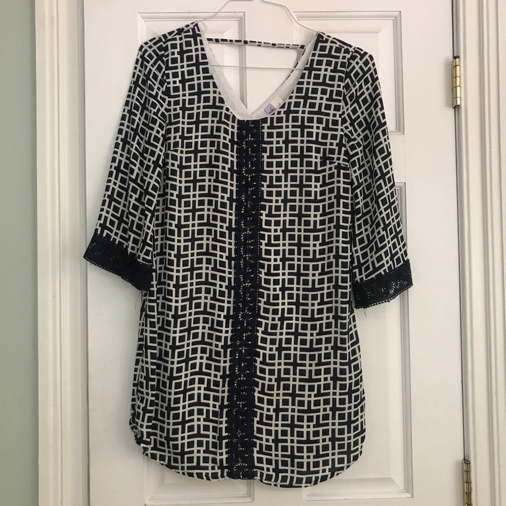 Navy Blue and White print Sundress